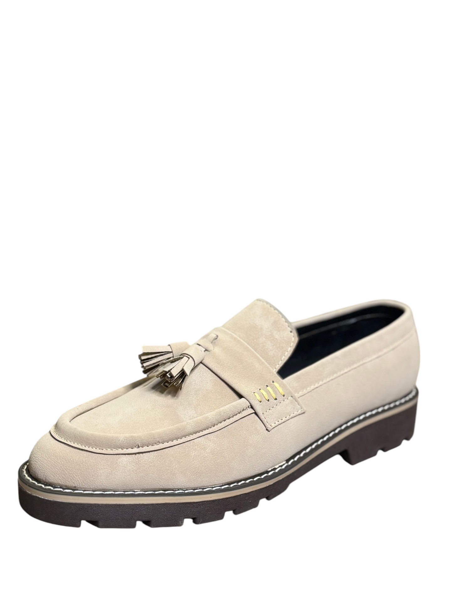 Beige Nubuck Leather Loafers