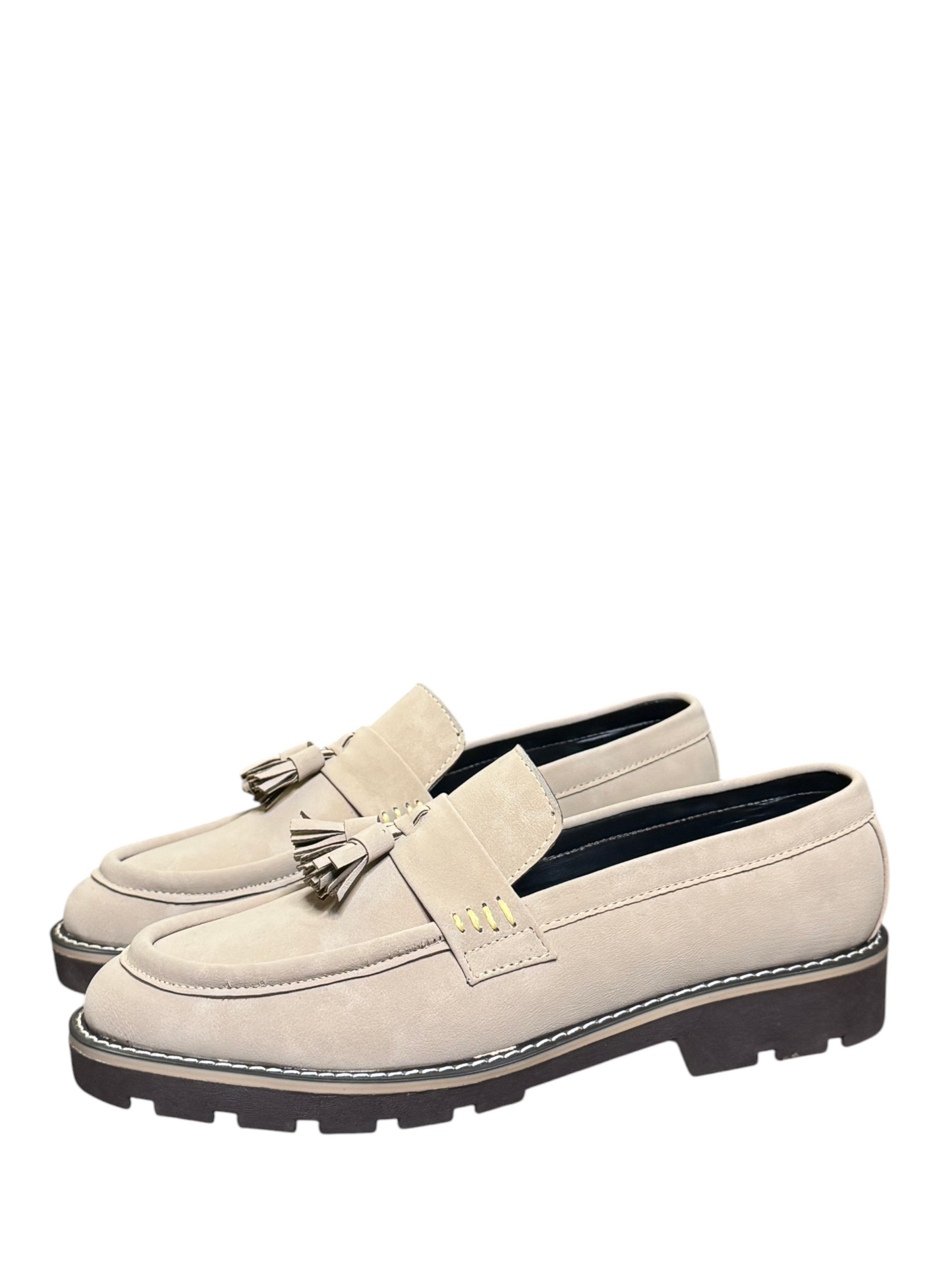 Beige Nubuck Leather Loafers