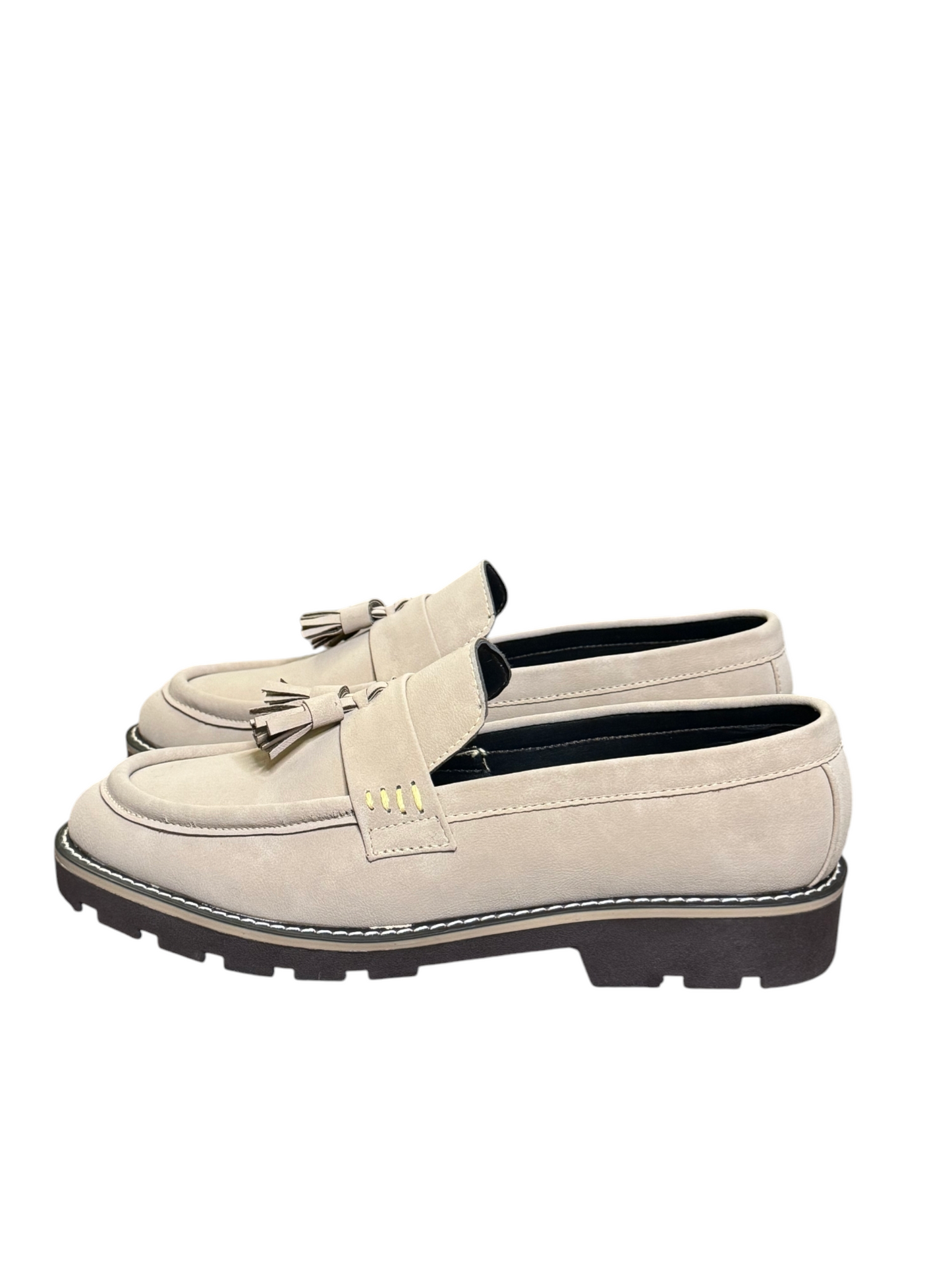 Beige Nubuck Leather Loafers